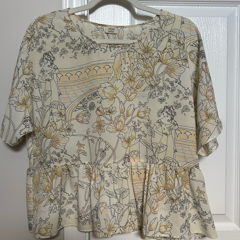 Wilfred peplum silk top